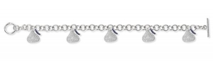 Sterling Silver Hershey s Kiss Bracelet w  Five CZ Flat Kiss Charms