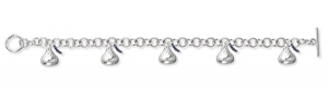 Sterling Silver Hershey s Kiss Bracelet with Five 3D Kiss Charms