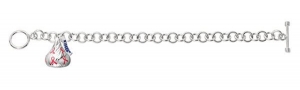 Sterling Silver Hershey s Kiss Breast Cancer Bracelet w  1 Kiss Charm