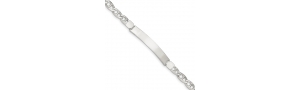 Sterling Silver Anchor Link ID Bracelet