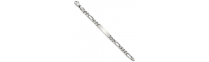 Sterling Silver 8 inch Engraveable Antiqued Figaro Link ID Bracelet