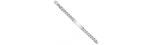 Sterling Silver 8inch Engraveable Antiqued Curb Link ID Bracelet