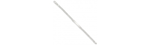 Sterling Silver Polished Engraveable Curb Link ID 7 Inch Bracelet