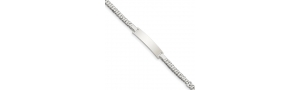 Sterling Silver Baby ID Bracelet with 6 Inch Chain