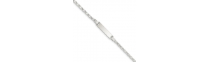 Sterling Silver Polished Childrens ID Bracelet