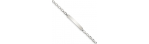 Sterling Silver Children s ID Bracelet with 5 5 Inch Chain