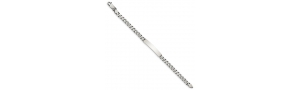 Sterling Silver Antiqued Curb Link ID Bracelet