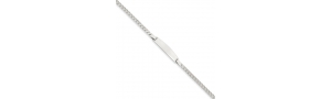14k White Gold 8 inch Solid Polished Men s Curb Link ID Bracelet