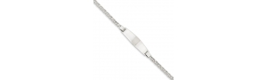 14k White Gold 8 inch Solid Polished Men s Anchor Link ID Bracelet