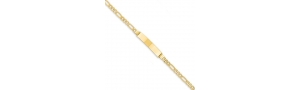 14k Yellow Gold Fancy Link Men s Curb Chain ID Bracelet