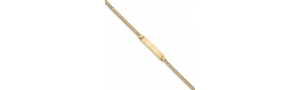 14k Yellow Gold Pave Curb Link ID Bracelet