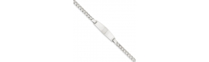 14k WG 7inch Solid Polished Curb Link Woman s ID Bracelet