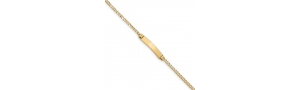 14k Yellow Gold Curb Link ID Bracelet