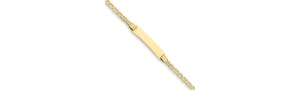 14k Yellow Gold Curb Link ID Bracelet