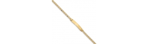 14k Yellow Gold Curb Link ID Bracelet