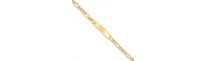 14k Tri color Diamond cut Woman s ID Bracelet