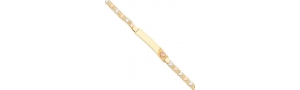 14k Tri color Diamond cut Woman s ID Bracelet