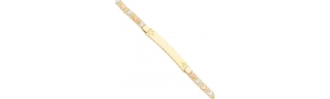 14k Tri color Diamond cut Woman s ID Bracelet