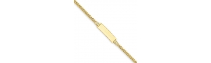 14k Yellow Gold Curb Link Baby ID Bracelet