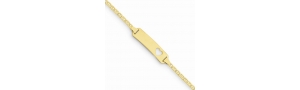 14K Yellow Gold curb link id bracelet