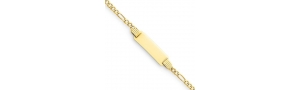 14k Yellow Gold Baby ID Figaro Bracelet