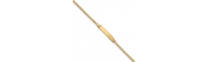 14k Yellow Gold 6  Curb Link Child ID Bracelet