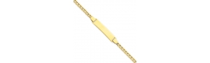 14k Yellow Gold Concave Curb Tween ID Bracelet