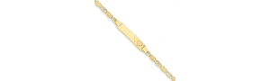 14k Tricolor Gold Valentino Baby ID w Heart Bracelet