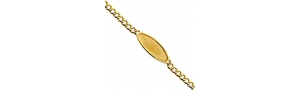 14k Yellow Gold Baby ID Concave Curb w  Oval Plate Bracelet
