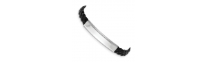 Sterling Silver Women s Black Braided Leather Bracelet