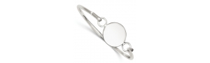 Sterling Silver Woman s Bangle with Round ID Plate Bracelet