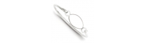 Sterling Silver Woman s Bangle with Oval ID Plate Bracelet