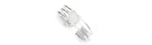 Sterling Silver Heart Three Strand Cuff ID Bangle Bracelet