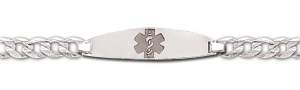 Sterling Silver Child s Medical ID Bracelet w  Curb Chain