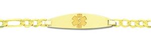 14K Yellow Gold Filled Children s Medical ID Bracelet w  Figaro Chain