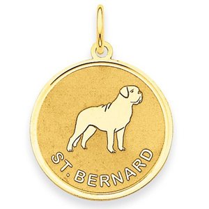 St Bernard Disc Charm or Pendant