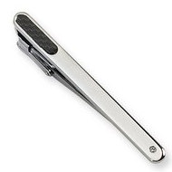 Stainless Steel Tie Bar W/ Carbon Fiber & Diamond