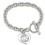Sterling Silver Personalized Double Heart Message W/ Toggle Lock
