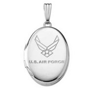 Sterling Silver Oval Air Force Picture Locket