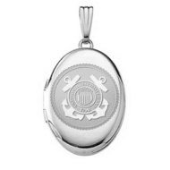 Sterling Silver Oval Coast Guard Picture Locket