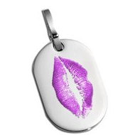 Stainless Steel Lip Print Dog Tag Custom Medal