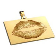 Lip Print Sideways Rectangle Custom Medal