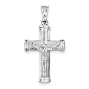 Sterling Silver Rhodium plated Latin Crucifix Pendant