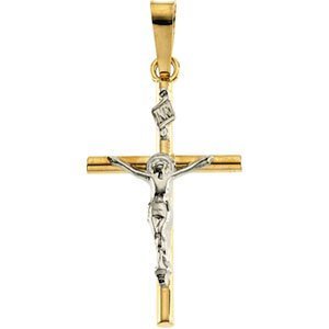 TWO TONE CRUCIFIX PENDANT