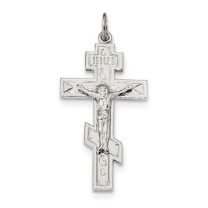 Sterling Silver Polished Eastern Orthodox Cross Pendant