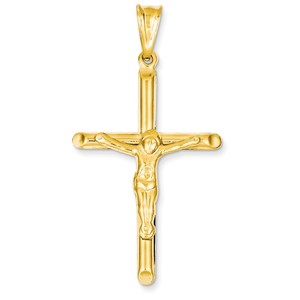14k Polished Hollow Crucifix Pendant