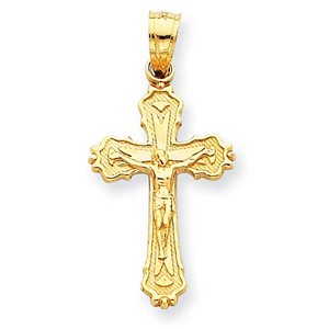 14k Yellow Gold Small Crucifix Pendant