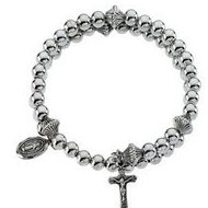 SILVER BEAD WRAP ROSARY