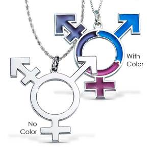 Custom Transgender Enamel   or High Polished Necklace
