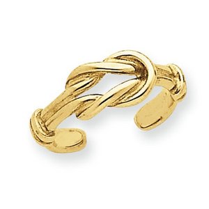 14k Yellow Gold Love Knot Toe Ring